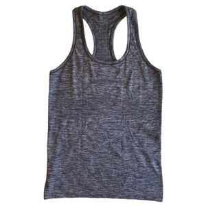 Lululemon Swiftly Racer Back Running Tank. Navy & White Heathered. EUC Sz. 6